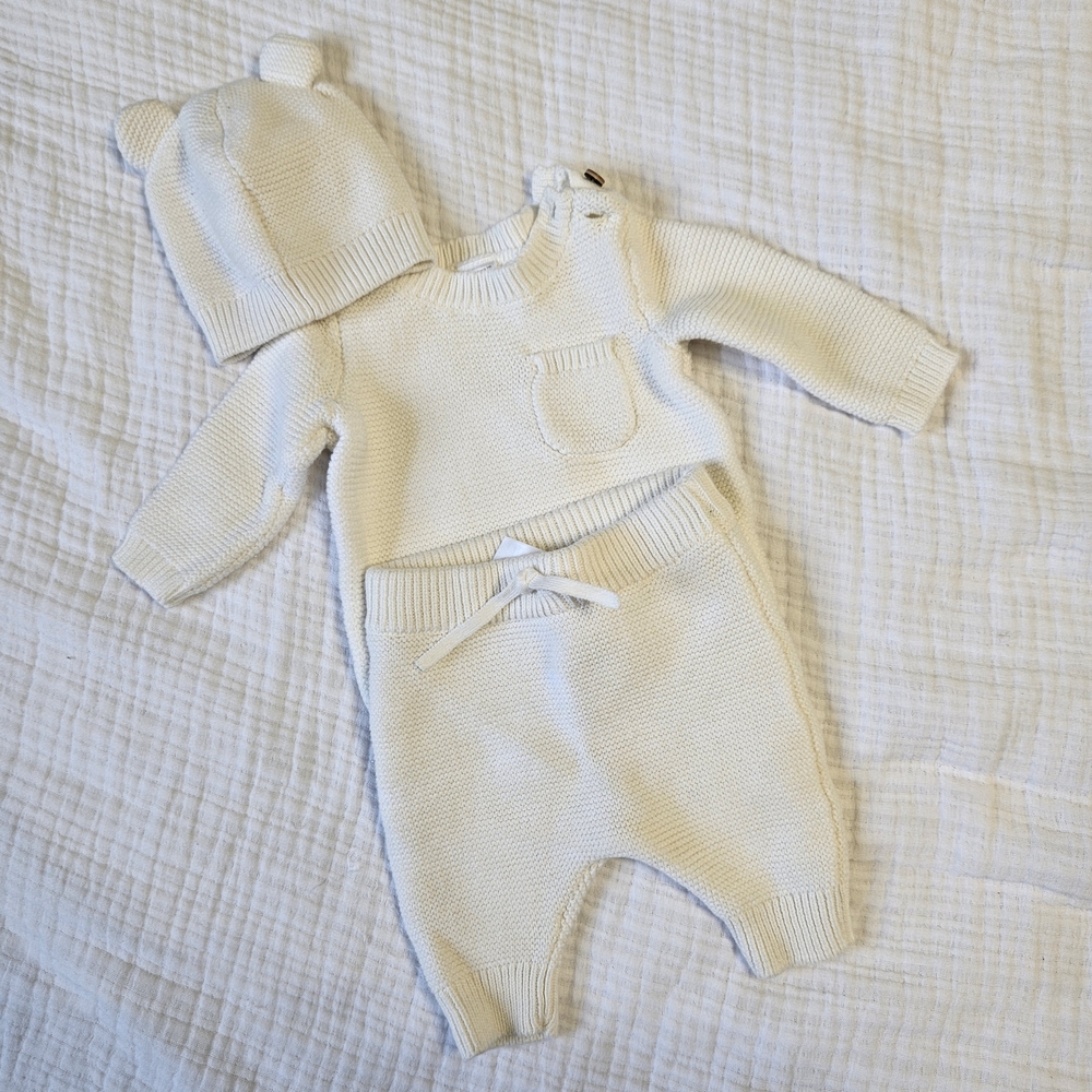 Carter's Cozy White Baby Knit Set